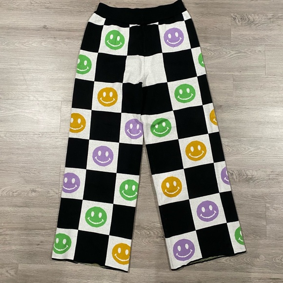 Dressed in LaLa Good Time Girl Knit Smiley Pants Large XL - Picture 3 of 6